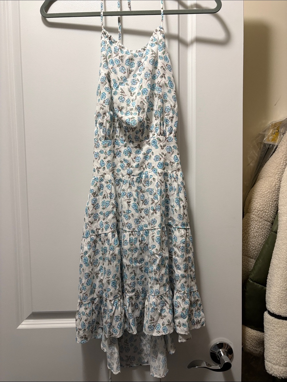 Skylar + Madison White Sundress with Blue Floral Print